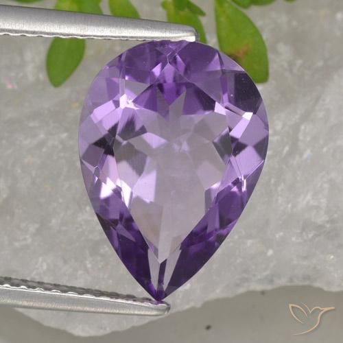 3.89克拉天然紫水晶，梨形，VS