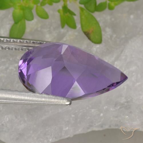 3.89克拉天然紫水晶，梨形，VS