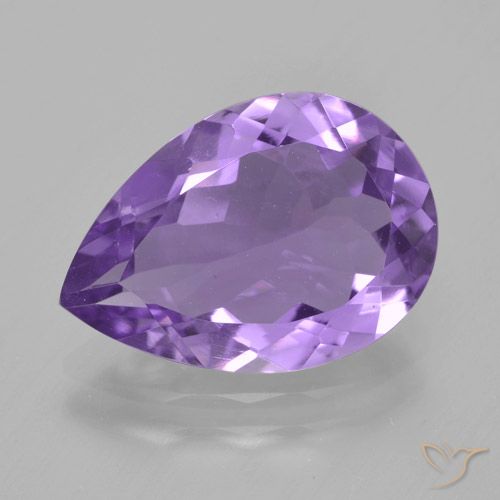 3.92ct 天然 中紫 紫水晶, 梨形, VVS-VS