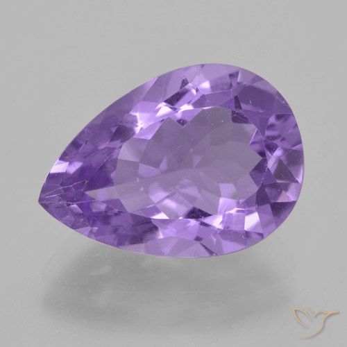 4.49ct 天然 中紫 紫水晶, 梨形, VVS-VS