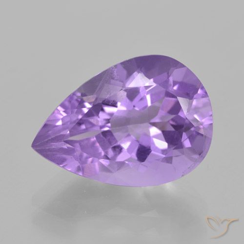 4.93ct 天然 中紫 紫水晶, 梨形, VVS