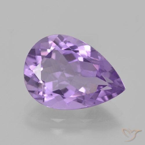 4.34克拉天然紫水晶，梨形，VVS