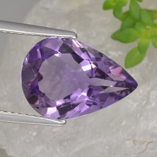 3.89ct 天然 中紫 紫水晶, 梨形, VVS