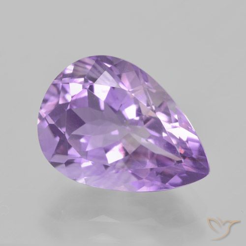 5.01ct 天然 中紫 紫水晶, 梨形, VVS