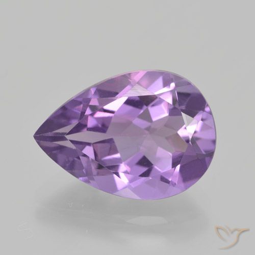 4.56ct 天然 中紫 紫水晶, 梨形, VVS-VS