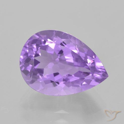 5.26ct 天然 粉紫罗兰色 紫水晶, 梨形, VVS
