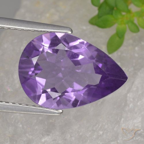 3.81克拉天然紫水晶，梨形，VVS-VS