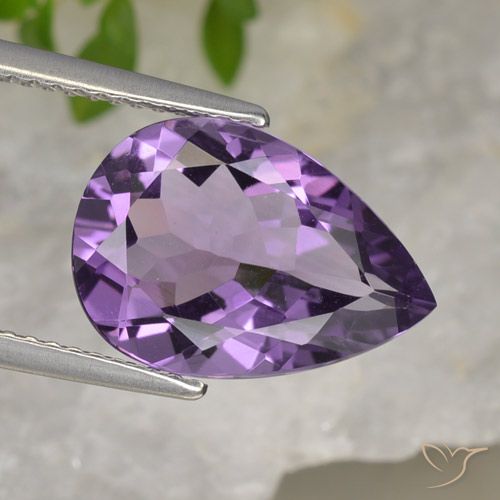 4.13克拉天然紫水晶，梨形，VVS