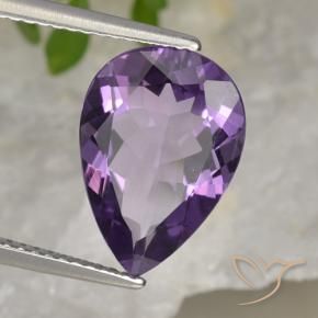 4.13克拉天然紫水晶，梨形，VVS