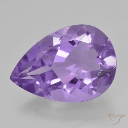 4.39ct 天然 中紫 紫水晶, 梨形, VVS