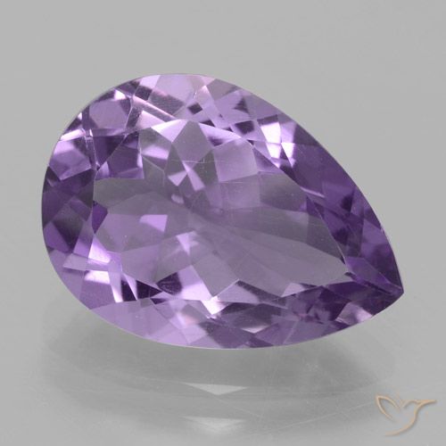 4.41ct 天然 浅紫罗兰色 紫水晶, 梨形, VVS