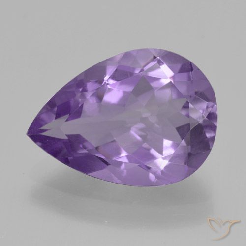 4.02ct 天然 中紫 紫水晶, 梨形, VVS
