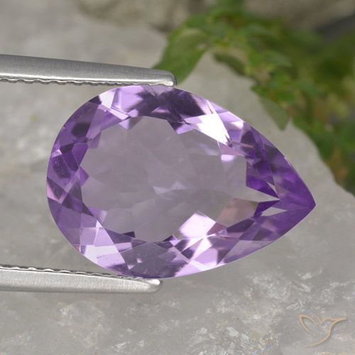 4.25ct 天然 粉紫罗兰色 紫水晶, 梨形, VVS