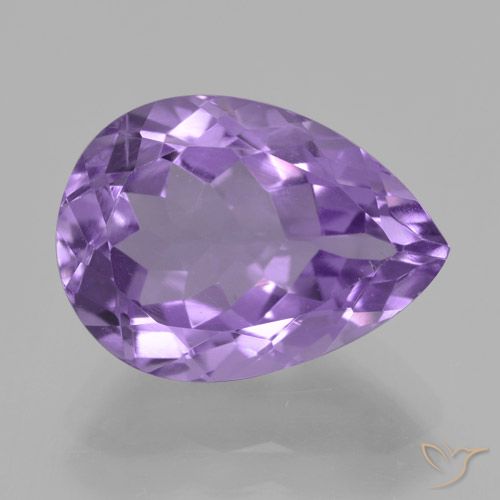 5.08ct 天然 中浅紫色 紫水晶, 梨形, VVS