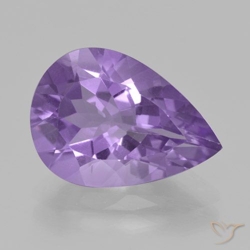 3.88ct 天然 中紫 紫水晶, 梨形, VVS