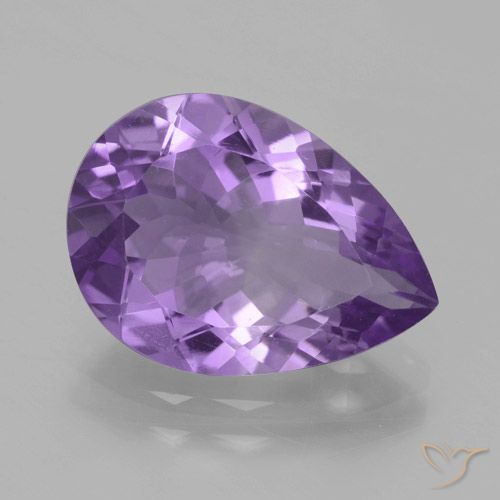 4.34ct 天然 深紫罗兰色 紫水晶, 梨形, VVS