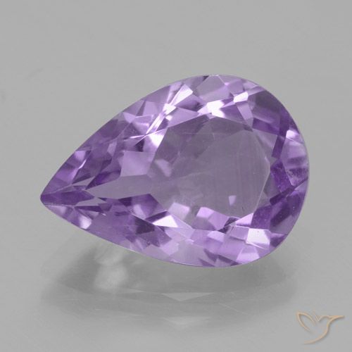 4.24ct 天然 中紫 紫水晶, 梨形, VVS