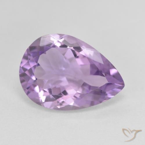 4.24ct 天然 中粉紫 紫水晶, 梨形, VVS