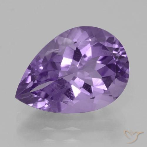 4.70ct 天然 中紫 紫水晶, 梨形, VVS