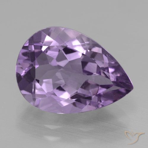 4.83ct 天然 中紫 紫水晶, 梨形, VVS