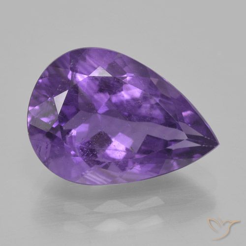 4.54ct 天然 中紫 紫水晶, 梨形, VS