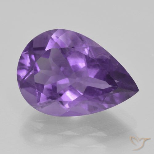 4.38ct 天然 中紫 紫水晶, 梨形, VS