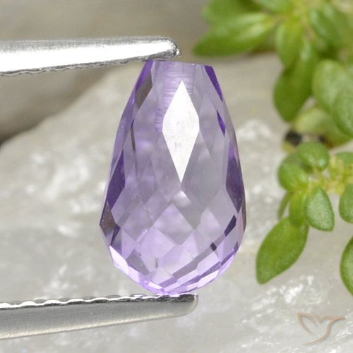 1.42ct 天然 浅紫罗兰色 紫水晶, 泪滴形, VVS-VS