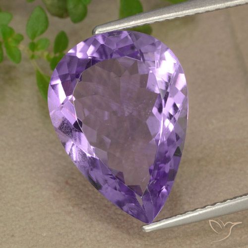 6.41ct 天然 中紫 紫水晶, 梨形, VS