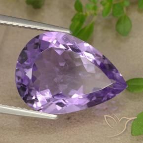 6.41克拉天然紫水晶，梨形，VS