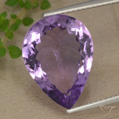 5.84克拉天然紫水晶，梨形，VS