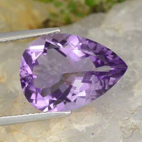 6.37克拉天然紫水晶，梨形，VS