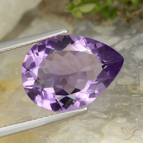 5.78ct 天然 茄子紫 紫水晶, 梨形, VVS-VS