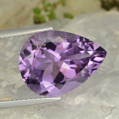 7.03ct 天然 中紫 紫水晶, 梨形, VVS-VS