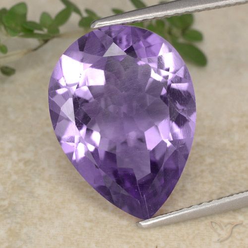 6.32克拉天然紫水晶，梨形，VS