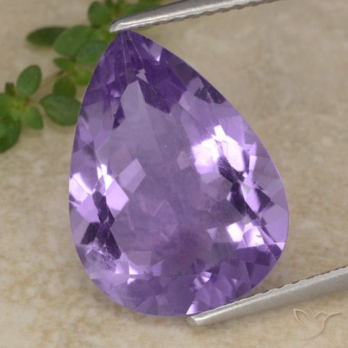 6.51ct 天然 茄子紫 紫水晶, 梨形, VS
