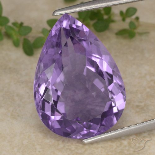 7.00ct 天然 中紫 紫水晶, 梨形, VVS-VS