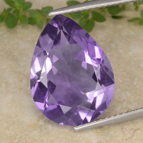 6.19ct 天然 中紫 紫水晶, 梨形, VS