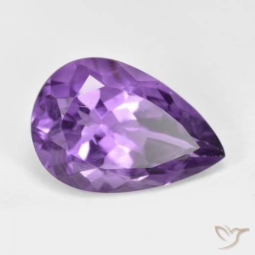 5.25克拉天然紫水晶，梨形，VS