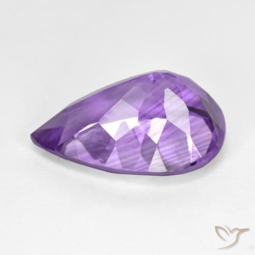 5.25克拉天然紫水晶，梨形，VS