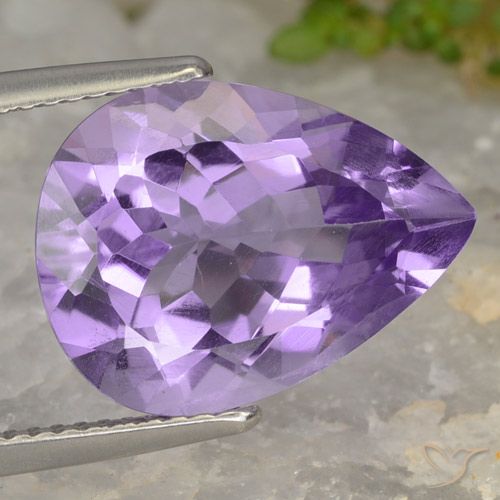 6.43克拉天然紫水晶，梨形，VVS-VS