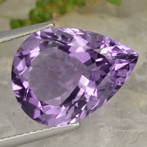 7.60ct 天然 中浅紫紫色 紫水晶, 梨形, VVS-VS