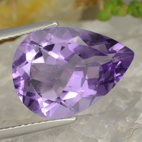 6.32ct 天然 中浅紫紫色 紫水晶, 梨形, VVS-VS