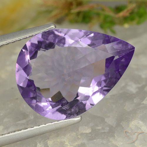5.86ct 天然 紫色紫罗兰色 紫水晶, 梨形, VVS-VS