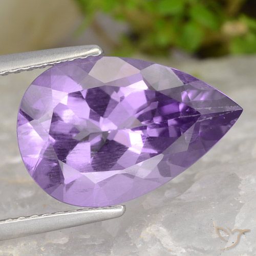 4.57ct 天然 粉紫罗兰色 紫水晶, 梨形, VS