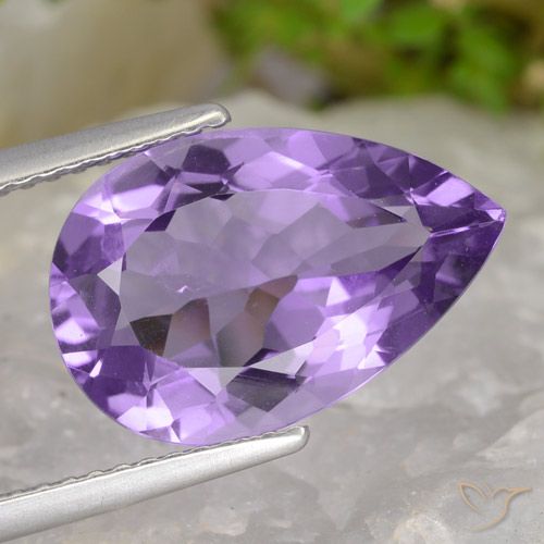 4.77ct 天然 粉紫罗兰色 紫水晶, 梨形, VS