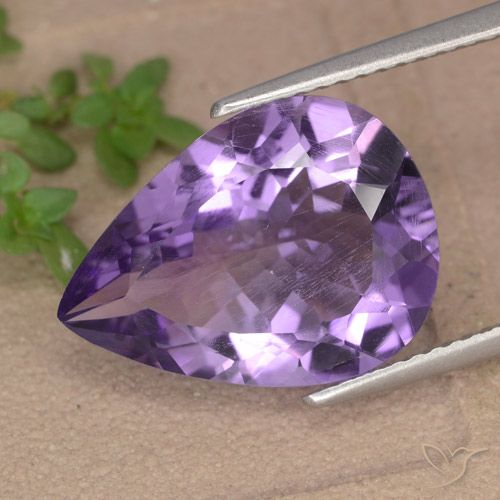 5.97ct 天然 紫色紫罗兰色 紫水晶, 梨形, VVS-VS