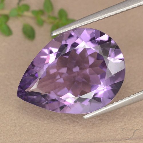 6.18克拉天然紫水晶，梨形，VS