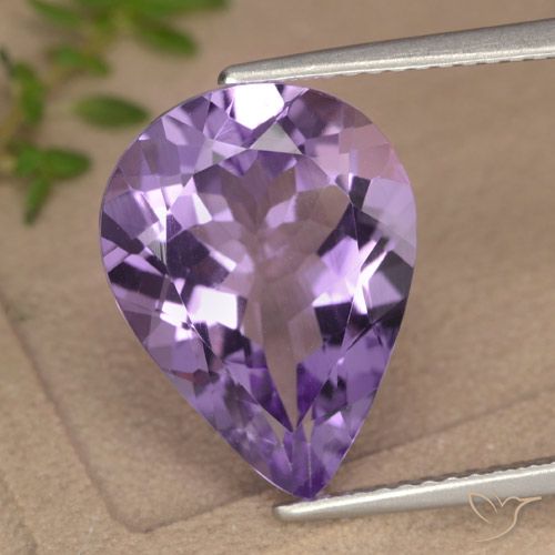 6.07克拉天然紫水晶，梨形，VVS-VS