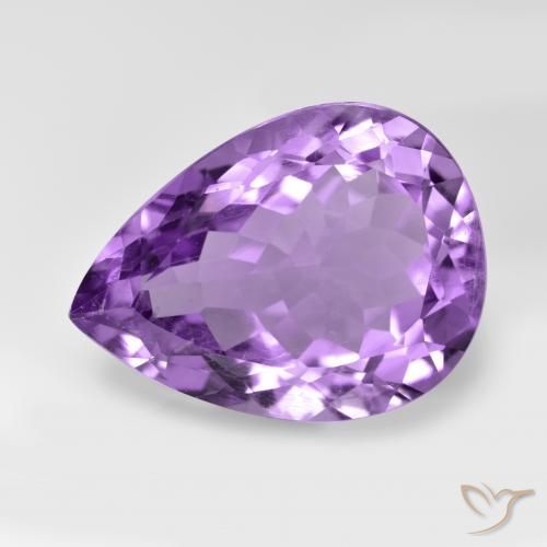 7.04ct 天然 中紫 紫水晶, 梨形, VVS-VS