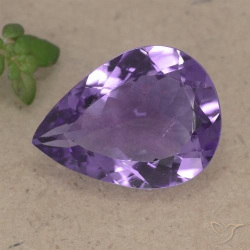 5.94ct 天然 中紫 紫水晶, 梨形, VS